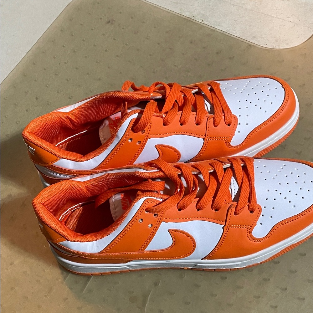 Nike Orange and White Women's Sneakers